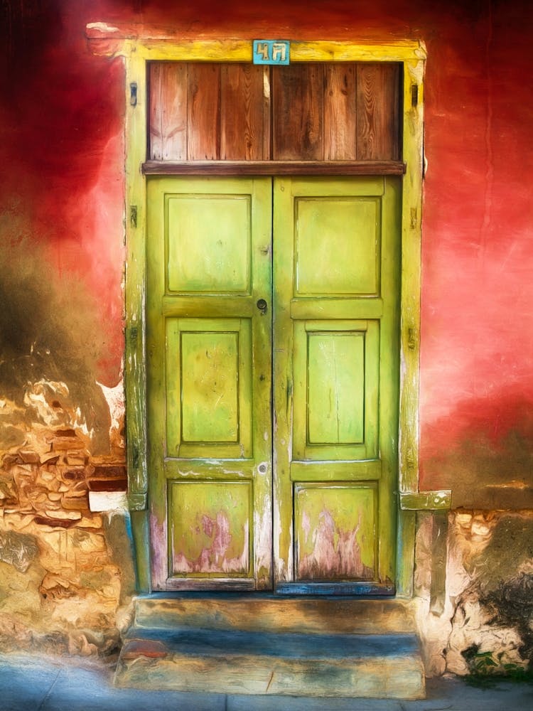 Green Door Red Wall Cuba