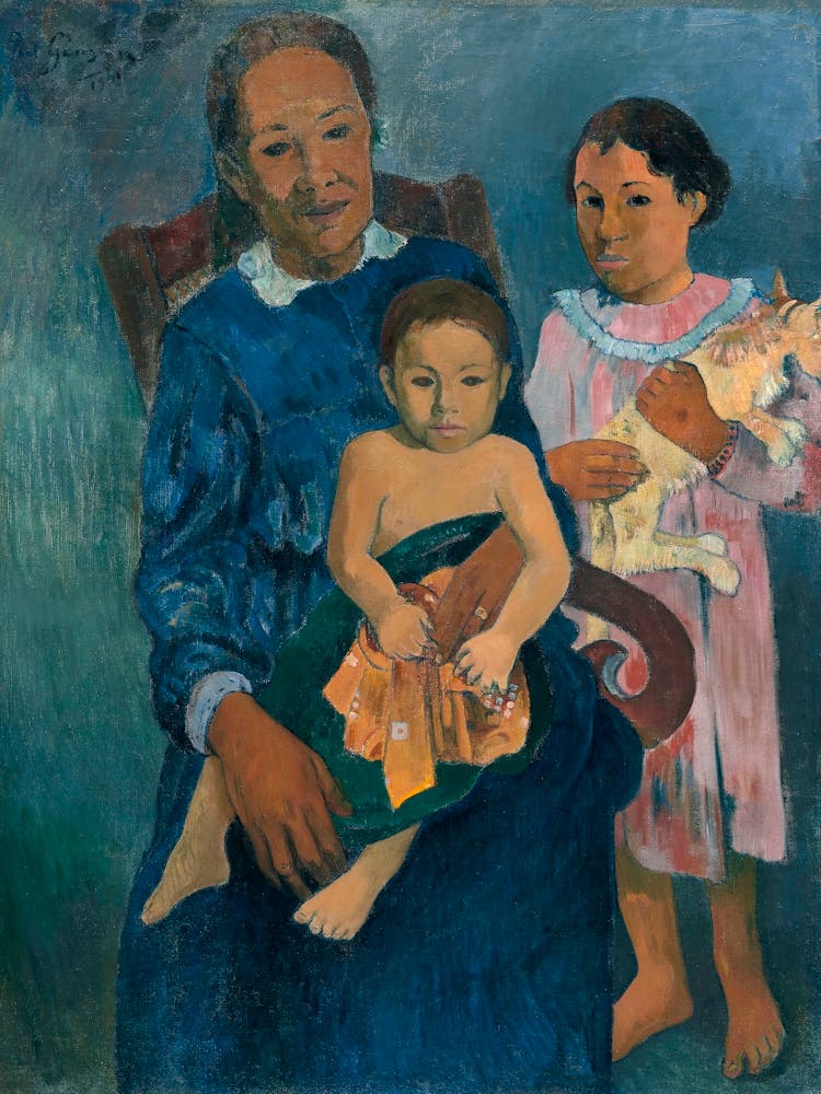 Polynesian Woman With Children (1901), Paul Gauguin