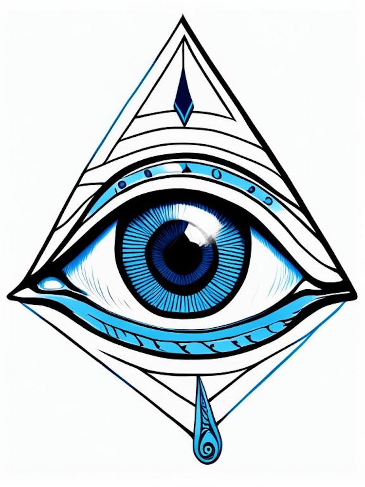 Auge des Horus, Symbol, Drittes Auge Blau & Weiß 2