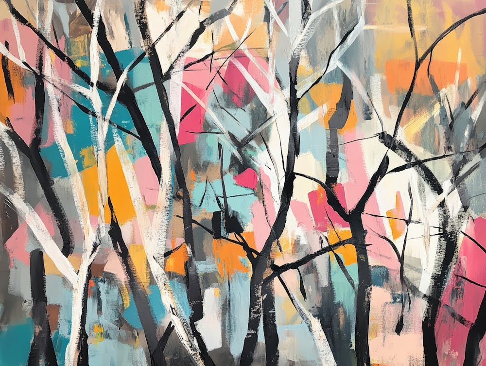 Abstract Birch Trees