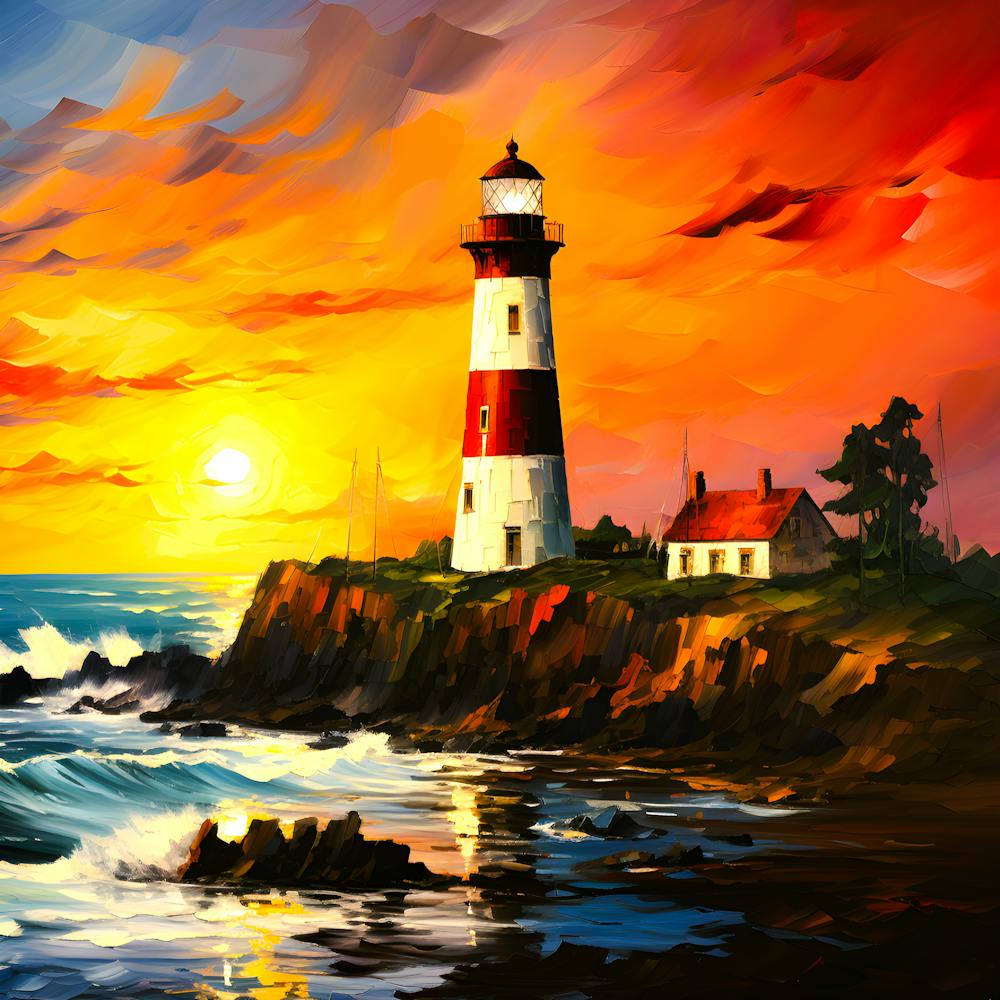 Guiding Light A Lighthouse Sunset