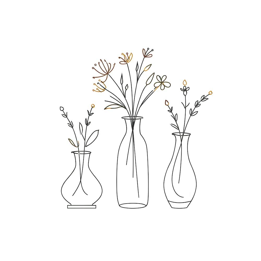Simple Flower Arrangements in Vases: Delicate Doodle