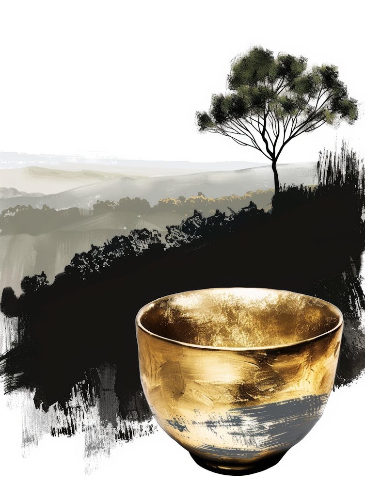 Gold Bowl With Tree