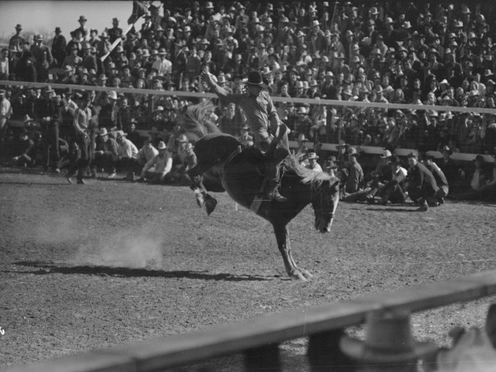 Untitled Photo, Possibly Related To Fancy Riding Demonstration At The Rodeo Of The San Angelo Fat Stock Show 2