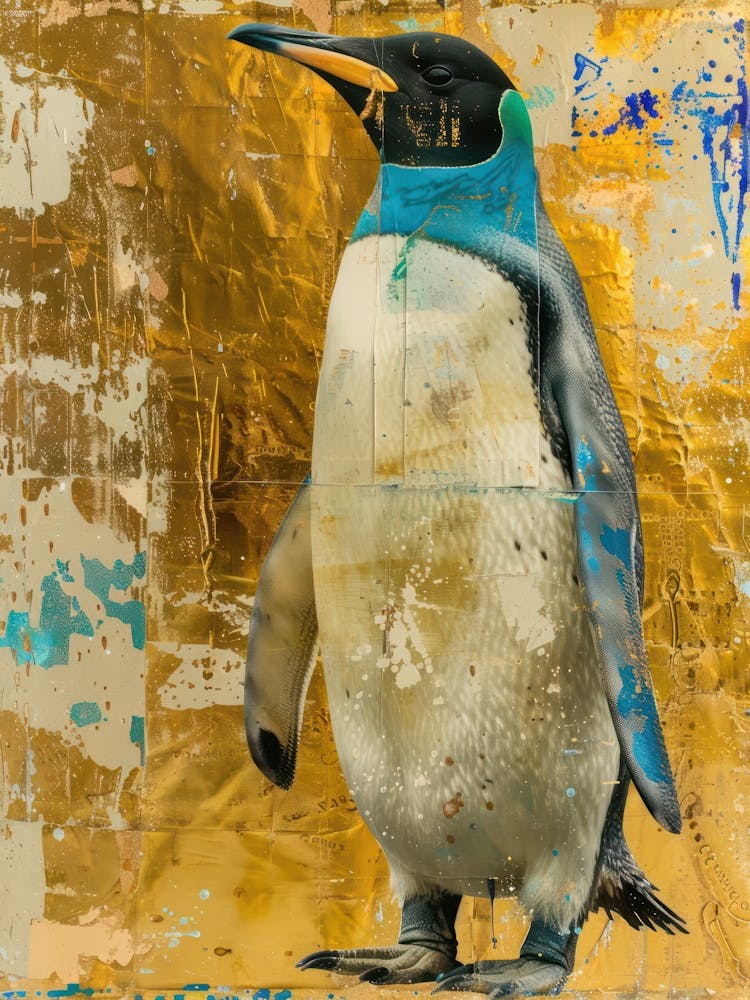 Penguin Chick Gold Effect Collage 1