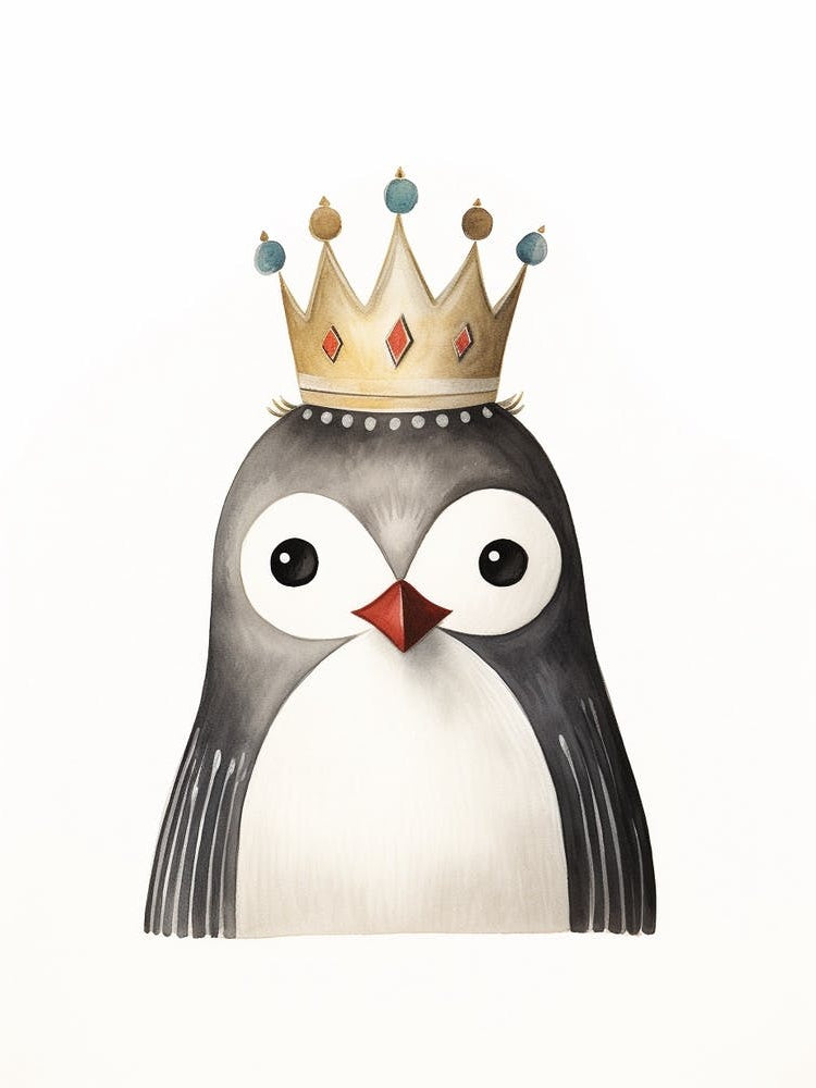 Little Penguin 2 Wearing A Crown