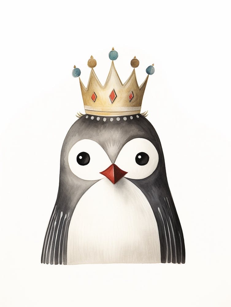 Little Penguin 2 Wearing A Crown