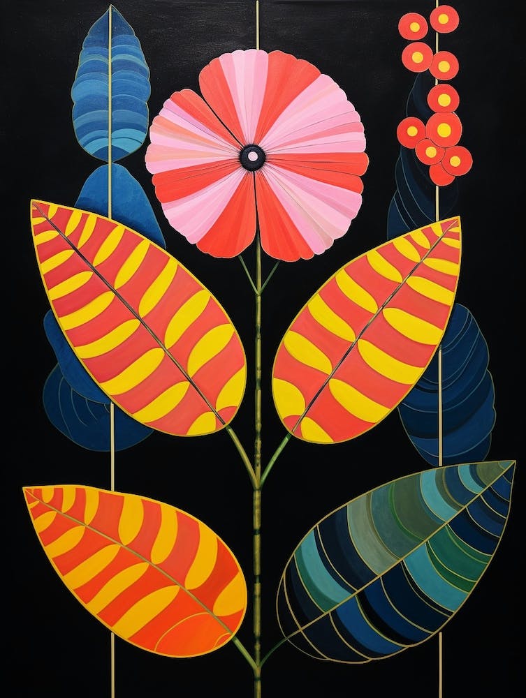 Lantana 2 Hilma Af Klint Inspired Flower Illustration