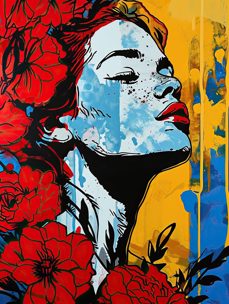 Girl With Flowers, Pop Art
