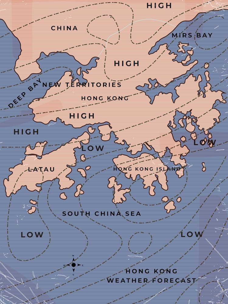 Old Weather Map Of Hong Kong