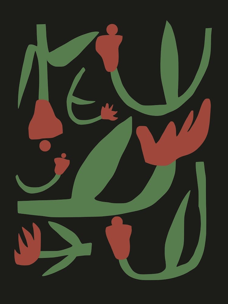 Red Flower Cut Out