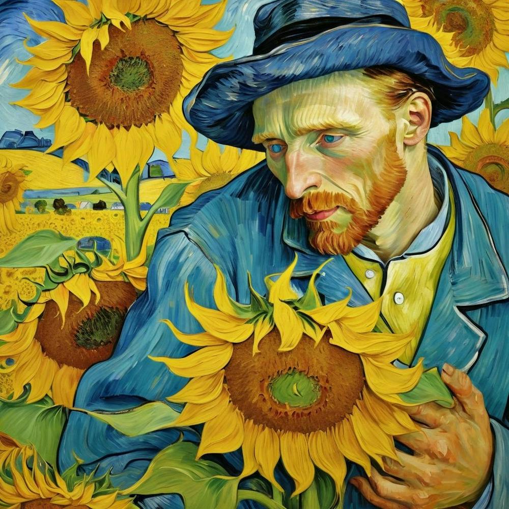 Van Gogh in sunflowers