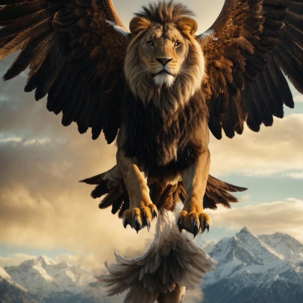 Lion In Flight