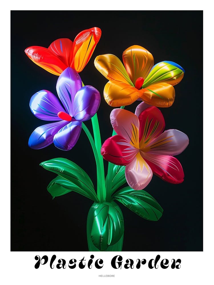 Bright Inflatable Flowers Poster Hellebore 3