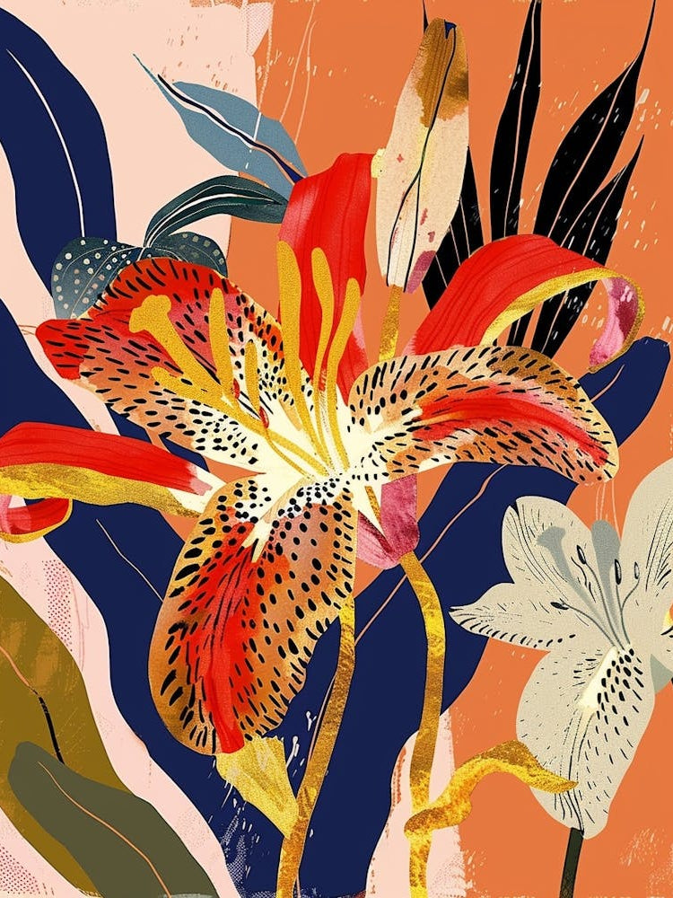 Colourful Flower Illustration Lily 2