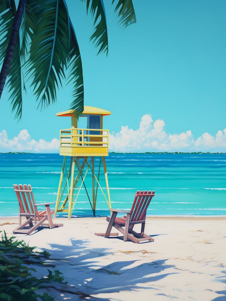 Ein Ölgemälde von Seven Mile Beach, Negril Jamaika 1
