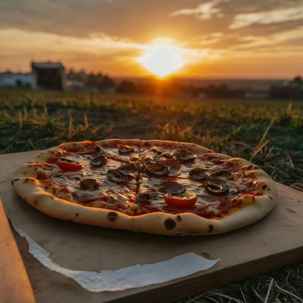 Pizza au Coucher de Soleil 1