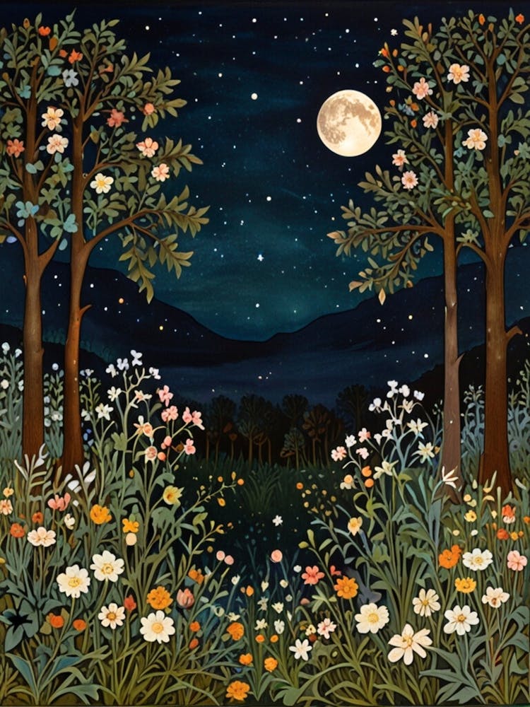 Moonlight In The Woods William Morris 3