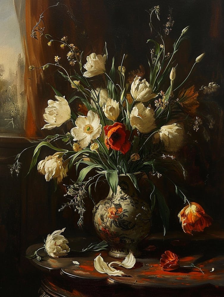 Baroque Floral Still Life Lisianthus 2