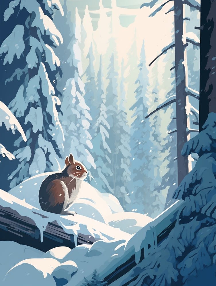 Winter-Streifenhörnchen-Illustration