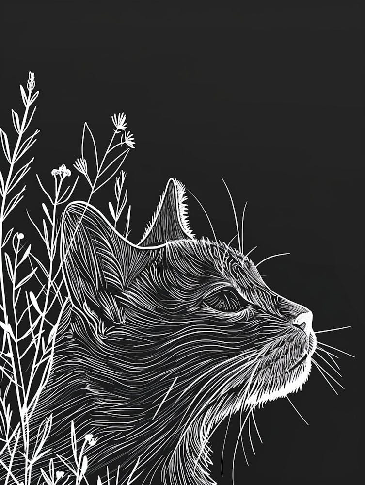 British Shorthair Cat - Illustration Minimaliste 3