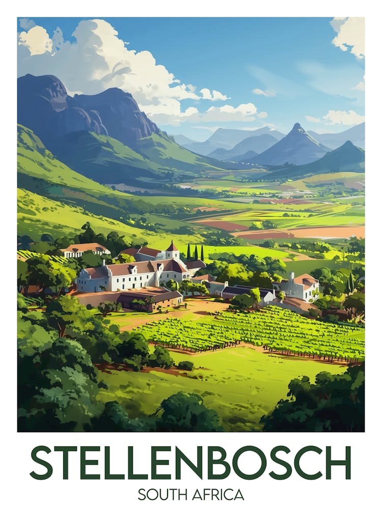 Affiche de voyage Stellenbosch