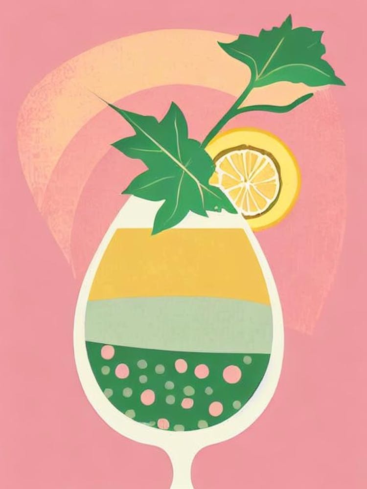 Carignan Retro Pink Cocktail Plakat