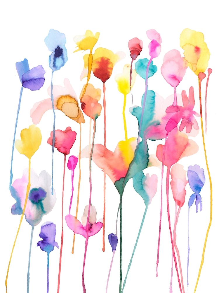 Wild Flowers Artistic Watercolour 1