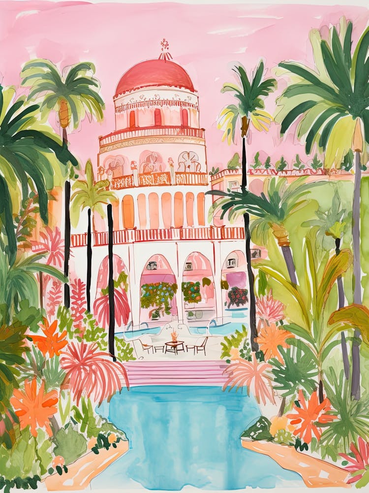 The Beverly Hills Hotel   Beverly Hills, California   Resort Storybook Illustration 3