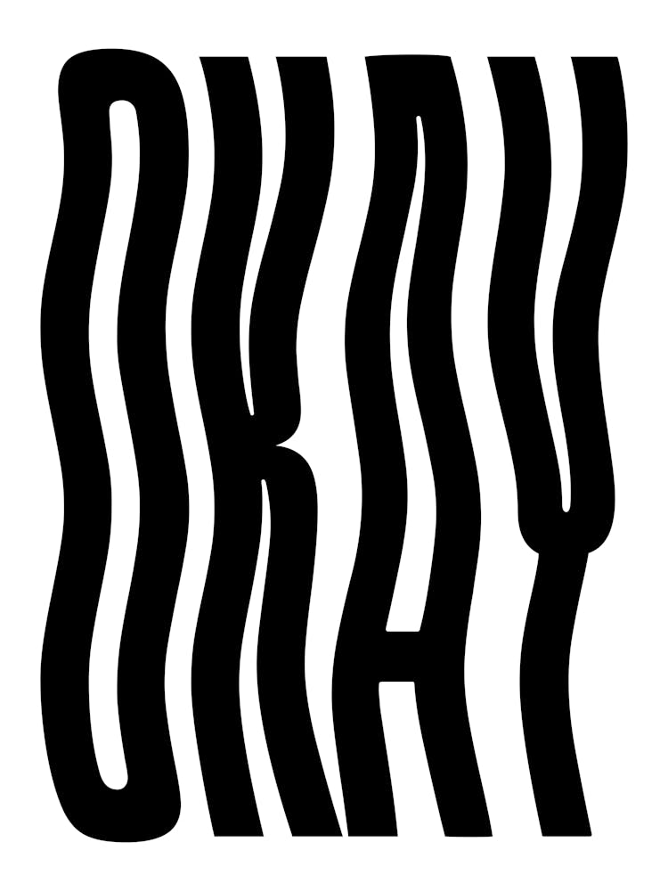 Okay, funny, quirky, groovy, funky, humor, Wavy text 1