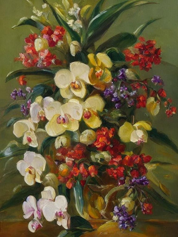 Orchids Painting 3 Flower
