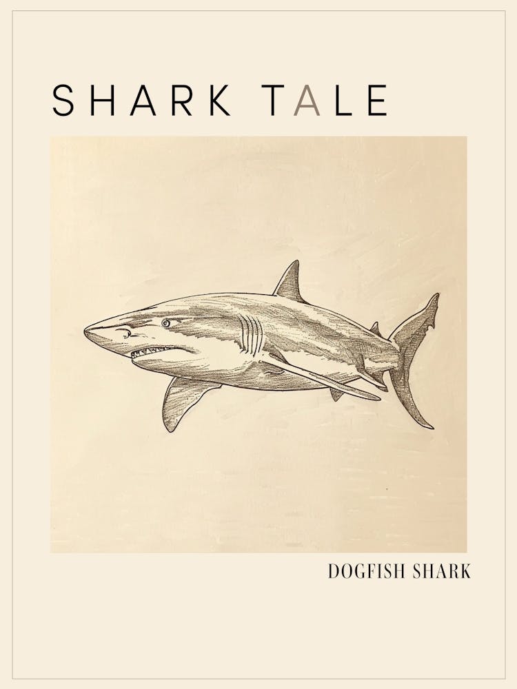 Dogfish Shark Vintage Illustration 4 Poster