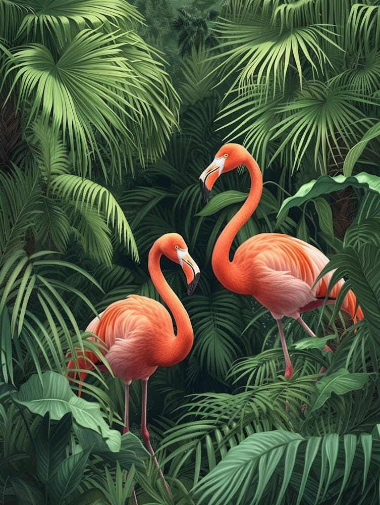 Greater Flamingo Portugal Tropical Illustration 6
