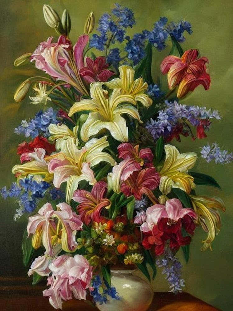 Lilies Painting 1 Flower