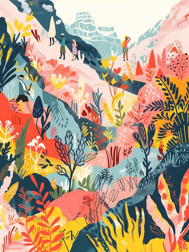 Matisse Inspired, Landscape Illustration, Fauvism Style