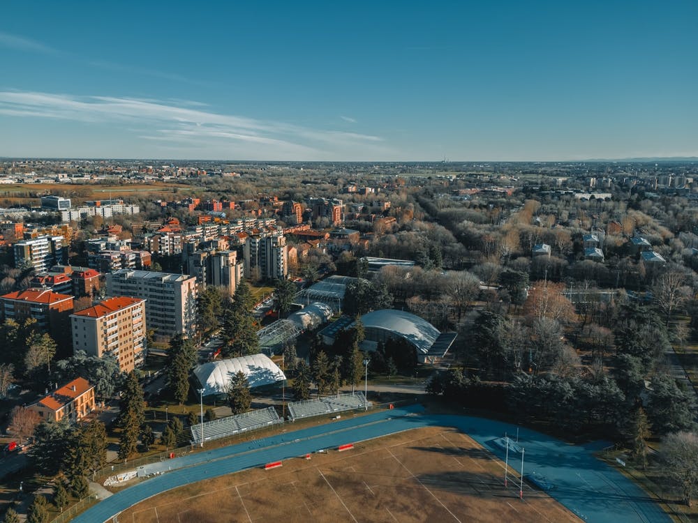 Aerial View Of Stadium Print. Italia, Milano
