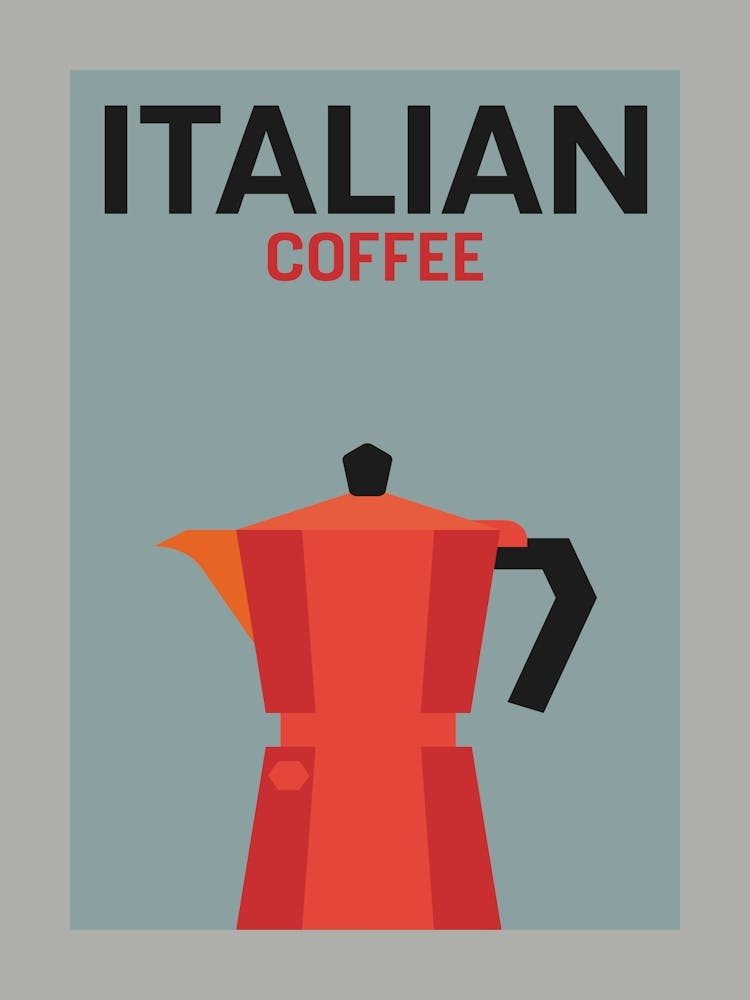 Bialetti Coffee Poster Mid Century Modern Wall Art Italian Coffee Print Espresso Poster Retro Home Bialetti Poster