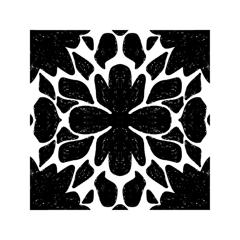 Schwarz-Weiß Blumenmuster 18
