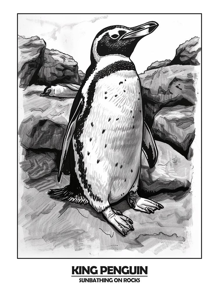 Penguin Sunbathing On Rocks Poster 6