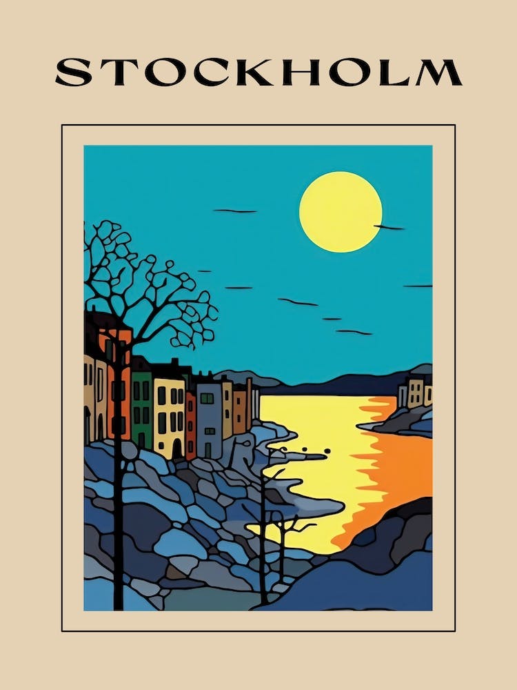 Minimal Design Style Of Stockholm, Sweden 4 Poster