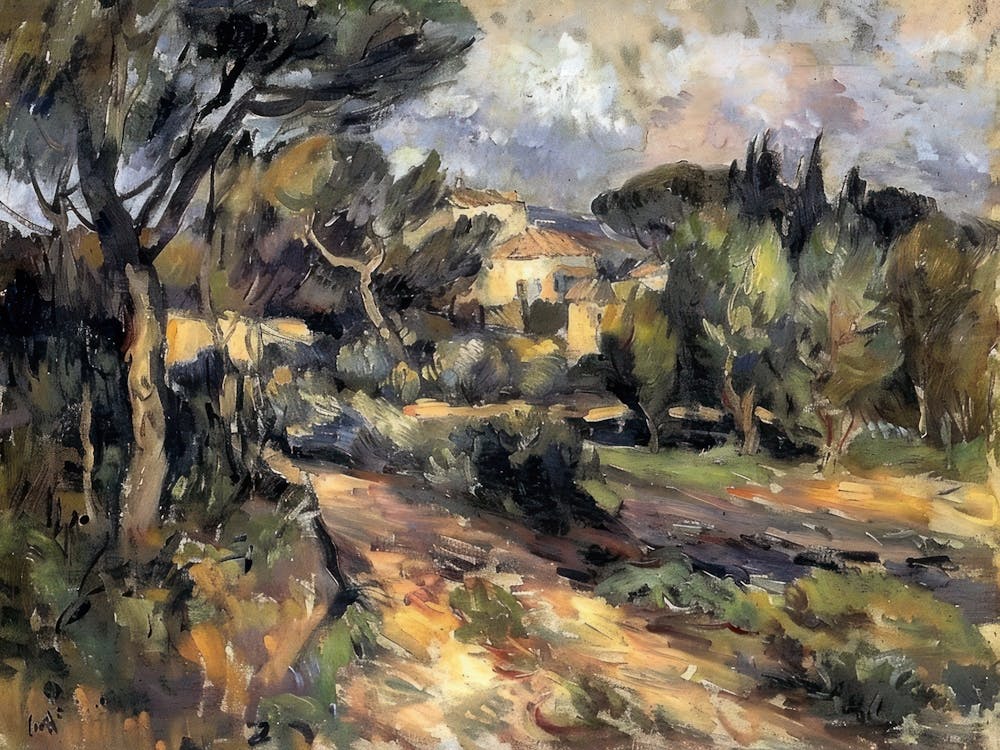 Olive Grove Symphony Painting Inspired By Paul Cezanne