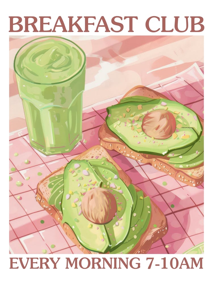 Breakfast Club Avocado Toast And Smoothie 3