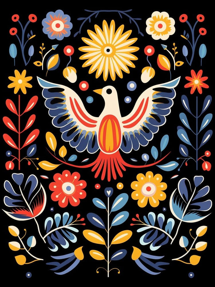 Folk Bird Illustration Seagull 1