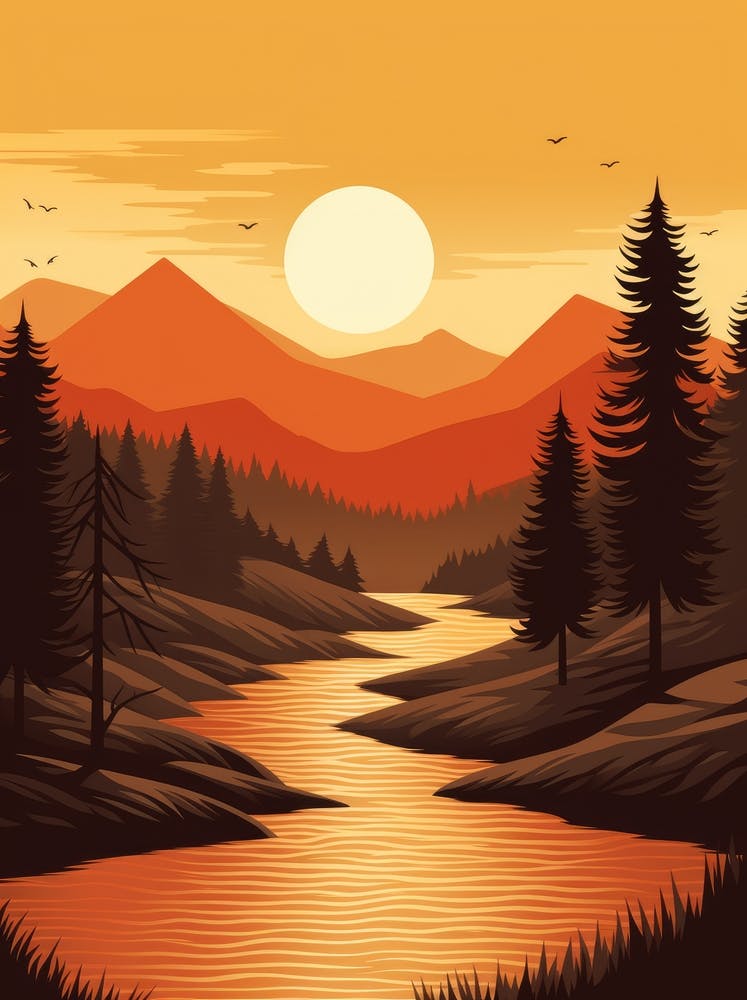 Paysage au coucher du soleil 6