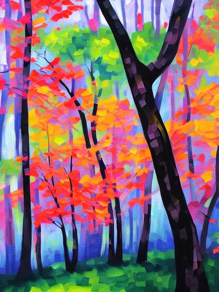 Forest Pansy Redbud Tree Cubist 2