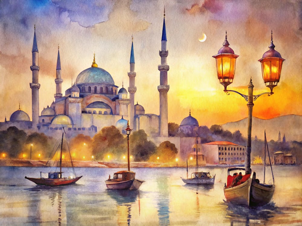 Blue Mosque At Dusk 1