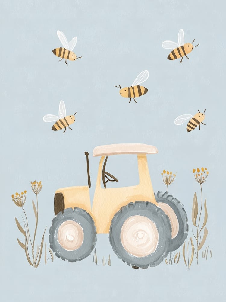 Abeilles Sur Un Tracteur