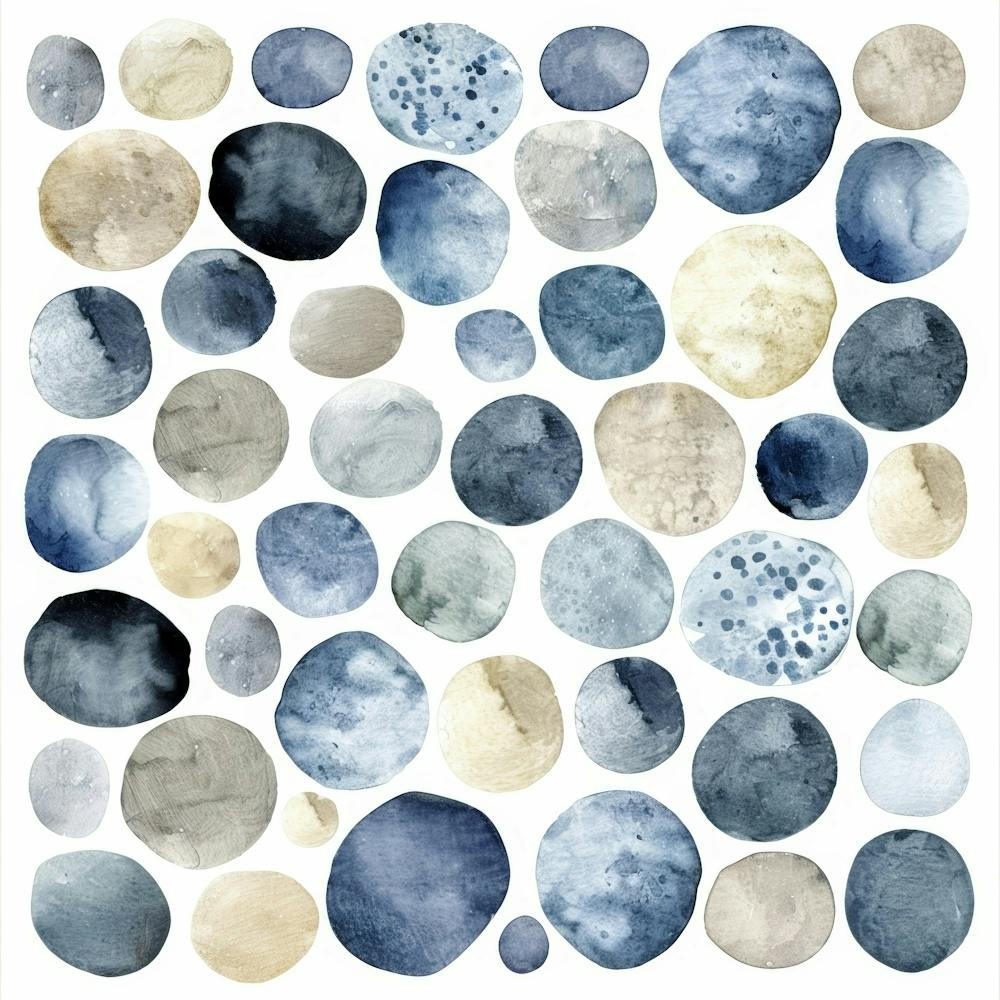 Blue Watercolor Circles 7
