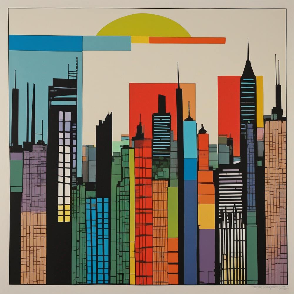 Urbane Lebendigkeit: Eine minimalistische Skyline