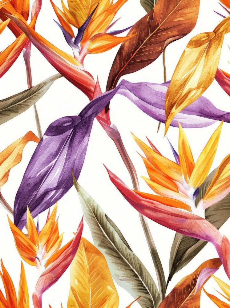Bird Of Paradise Seamless Pattern 8